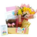 Cesta de Presente  Aniversário com  Mini espumante