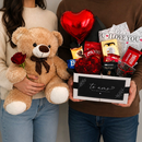 Cesta de Chocolate Com Urso Dia dos Namorados Te Amo