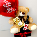 Presente Dia dos Namorados Urso Vinho e Chocolate 