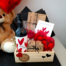 Dia dos namorados Urso Balão Vinho e Taças