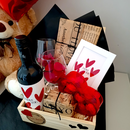 Dia dos namorados Urso Balão Vinho e Taças