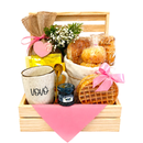 Cesta de Café da Manhã Rosa - Feliz Dia da Avó 
