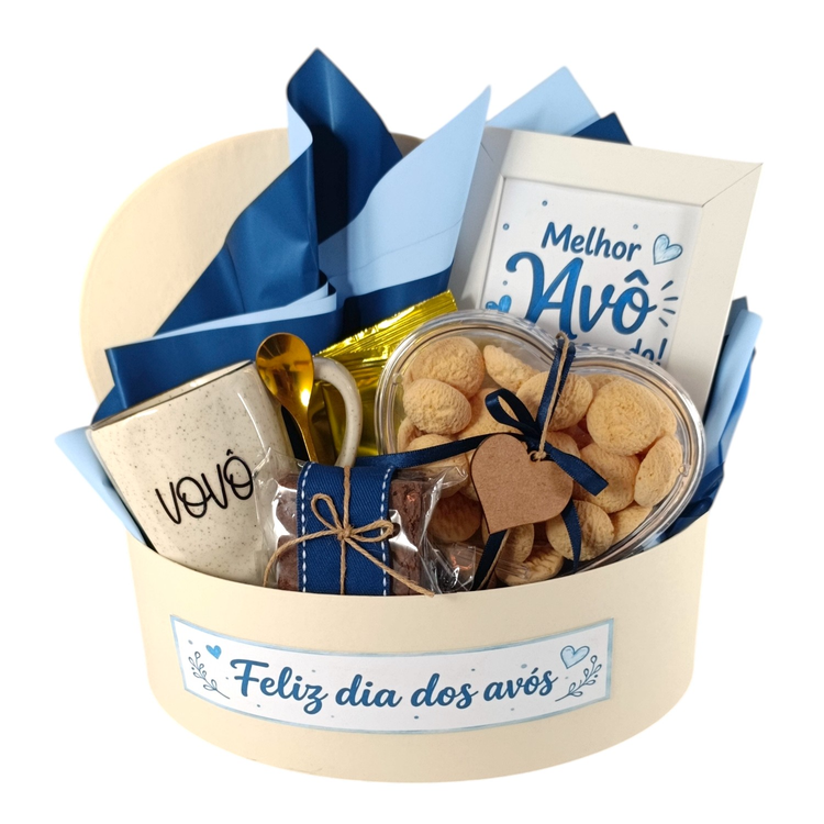 Cesta de Presente  Feliz Dia dos Avós Azul