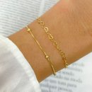 Kit Pulseiras Banhadas a Ouro 18K Coração e Bolinhas