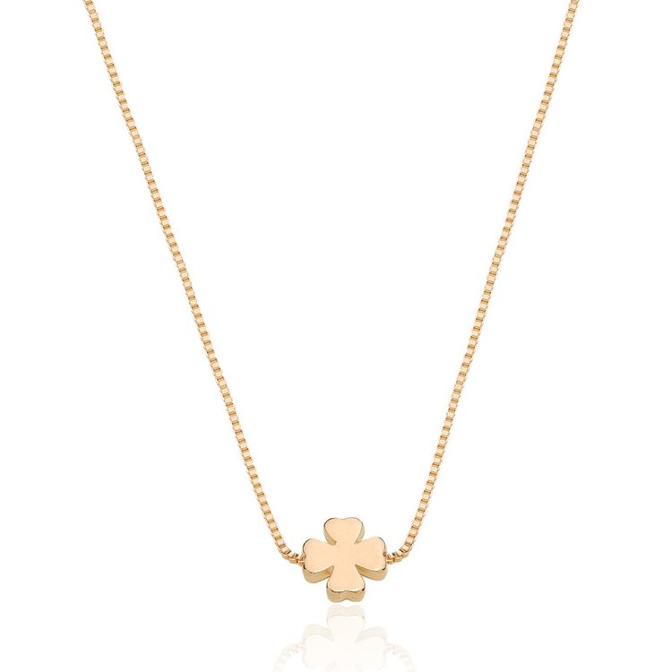 Colar Trevo da Sorte Banhado a Ouro 18K