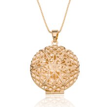 Colar Relicário Redondo Banhado a Ouro 18K