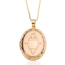 Colar Relicário Oval Banhado a Ouro 18K