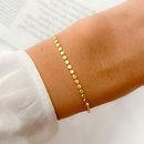 Pulseira Bolinhas Achatadas Banhada a Ouro 18K