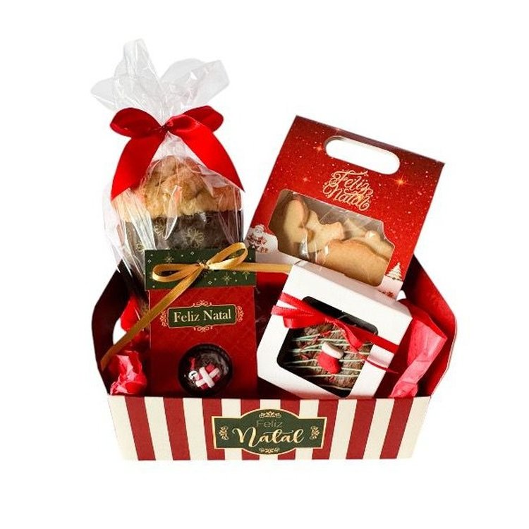 Cesta Natalina Chocotone Artesanal