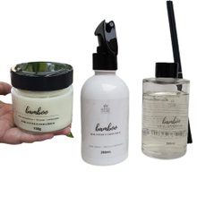 Kit Perfume de Bamboo Vela, Home Spray e Difusor