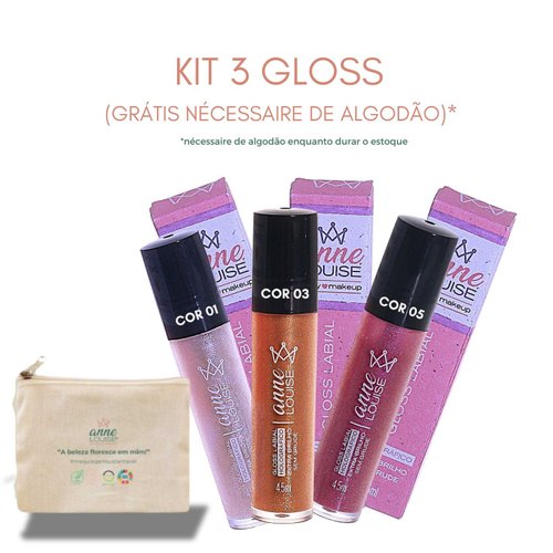 Kit 3 Gloss Labial Vegano 4, 5 m L Glow