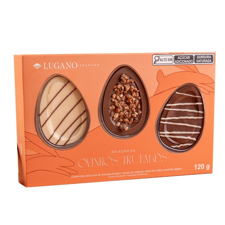 Ovos Trufados Maracujá, Avelã e Caramelo
