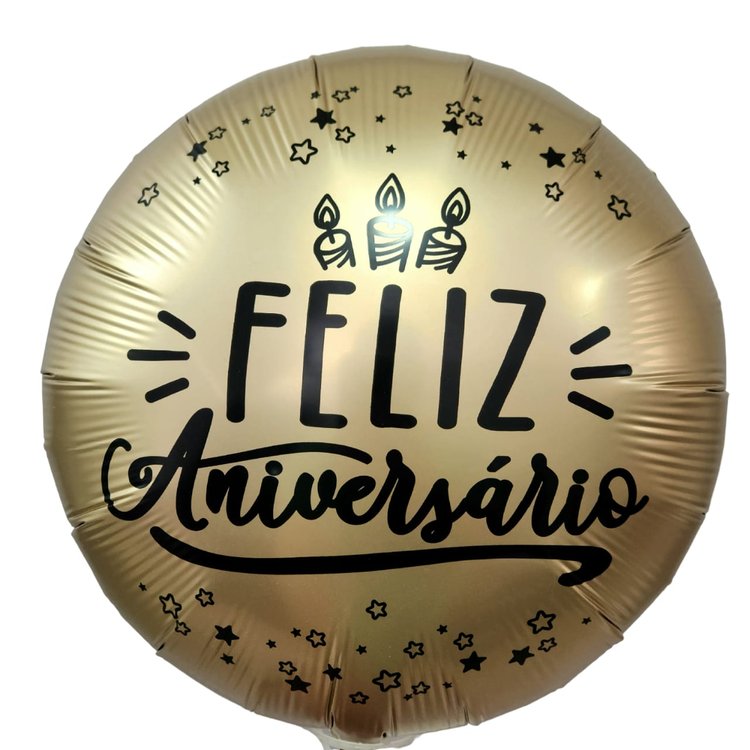 Ballão Metalizado "Feliz Aniversário"