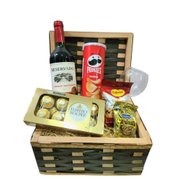 Baú Médio de Vinho com Petiscos