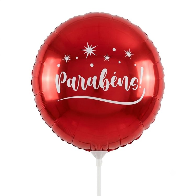 Balão Metalizado Parabéns Vermelho