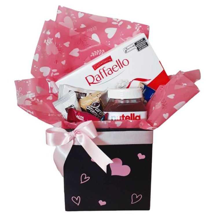 Cesta Raffaello Preta e Rosa