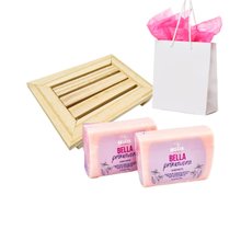 Kit Saboneteira Pallet com 2 Sabonetes