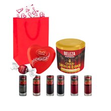 Presente Kit de Esmaltes com lata e Chocolate Lindt