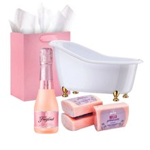 Kit Banho Romântico-sabonetes e espumante Freixenet