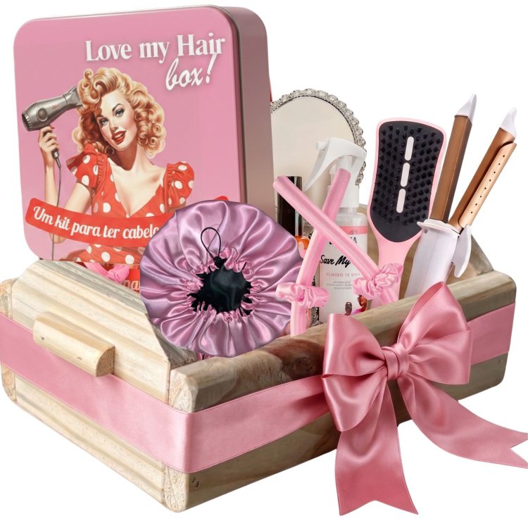 Kit acessórios Love My Hair Beleza Express rosa