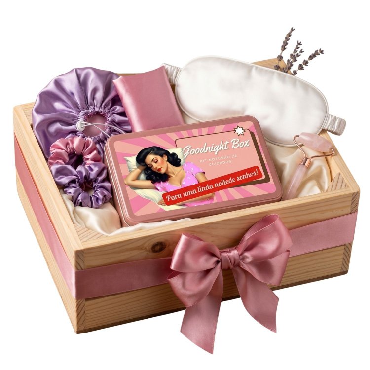 Kit Presente Cabelo e Bemestar Goodnight Box pink