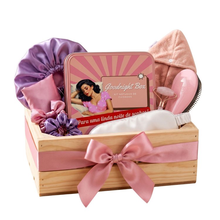 Kit Lata de Acessórios Bem-Estar Goodnight Box Rosa