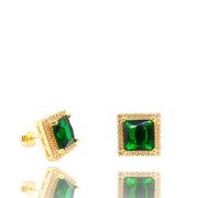 Brinco Agatha com Cristal Cor Esmeralda