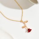 Colar Botão de Rosa Ouro Amarelo 18K