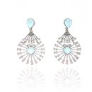 Brinco Festa Cristal Cor Aquamarine com Micro