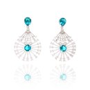 Brinco Festa Cristal Cor Malaquita com Micro Zircônias