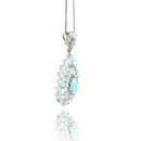 Colar Lafont com Cristal Turquesa Ouro Branco