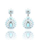 Brinco Lafont com Cristal Turquesa Ouro Branco