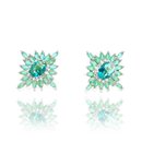 Brinco Etoile Cristal Cor Turmalina Verde com Navetes 
