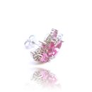Brinco B.Fly Cristal Cor Turmalina Rosa Ouro Branco