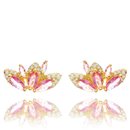 Brinco B.Fly Cristal Cor Turmalina Rosa Ouro Amarelo