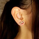 Brinco B.Fly Cristal Cor Turmalina Rosa Ouro Amarelo