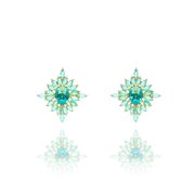 Brinco Etoile Cristal Turmalina Ouro Amarelo 18K
