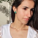 Brinco Etoile Cristal Turmalina Ouro Amarelo 18K