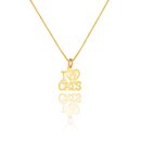 Colar I Love Cats Ouro Amarelo 18K