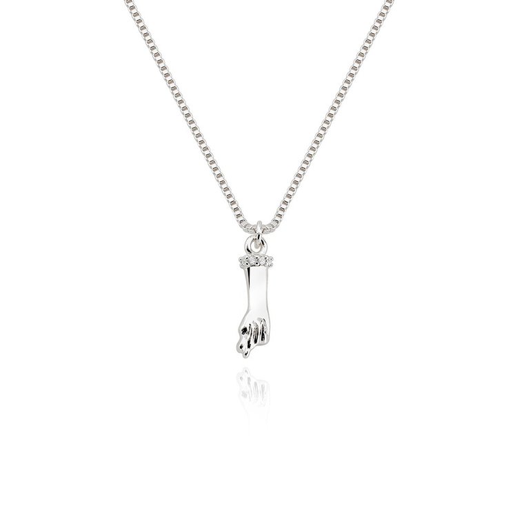 Colar Figa Cravejado Ouro Branco