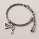 Pulseira Corrente para Berloques Ajustável em Aço Ino