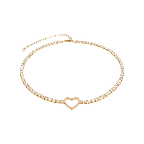 Colar Choker Heart Dourado