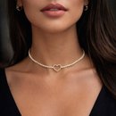 Colar Choker Heart Dourado