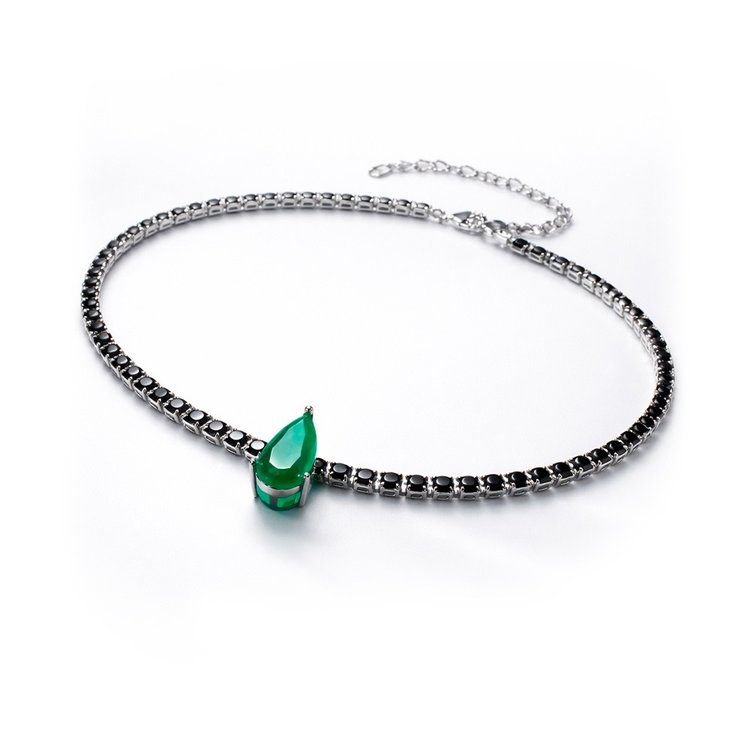 Colar Choker Gota Cristal  Esmeralda Jasmin