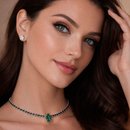 Colar Choker Gota Cristal  Esmeralda Jasmin