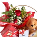 Cesta Flores e Chocolates