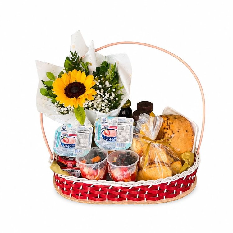 Café da Manhã Zero Lactose com Arranjo Floral