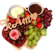 Cesta Coração com Frutas e Chocolate Te Amo