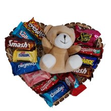 Cesta Presente Coração de chocolates