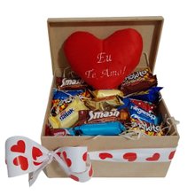 Cesta Presente chocolate & coração
